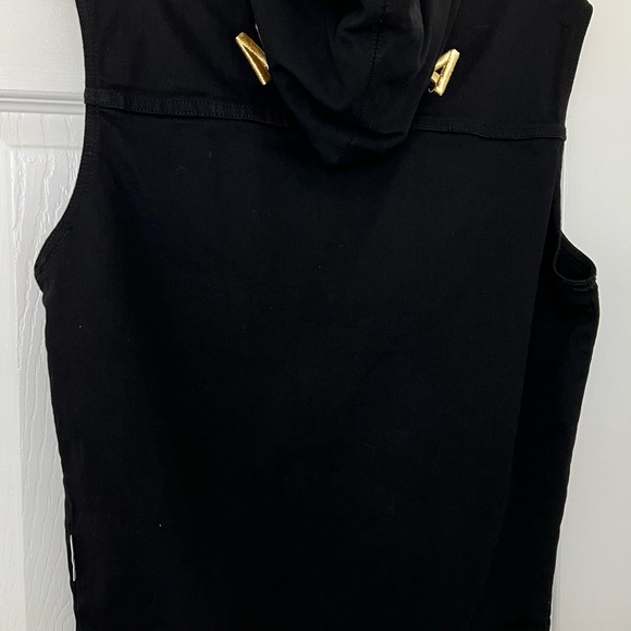 Mens Black Denim Vest with hood. NWT - Picture 3 of 3
